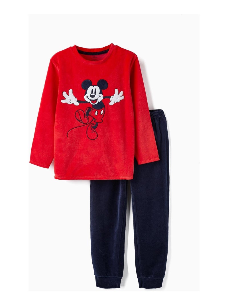 Pyjama en velours pour garçon 'Mickey'   MICKEY Rouge - Kiabi