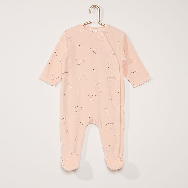 Pyjama En Velours Bebe Fille Rose Kiabi 8 00