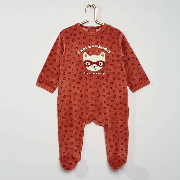 Pyjama En Velours Bebe Fille Rouge Kiabi 10 00