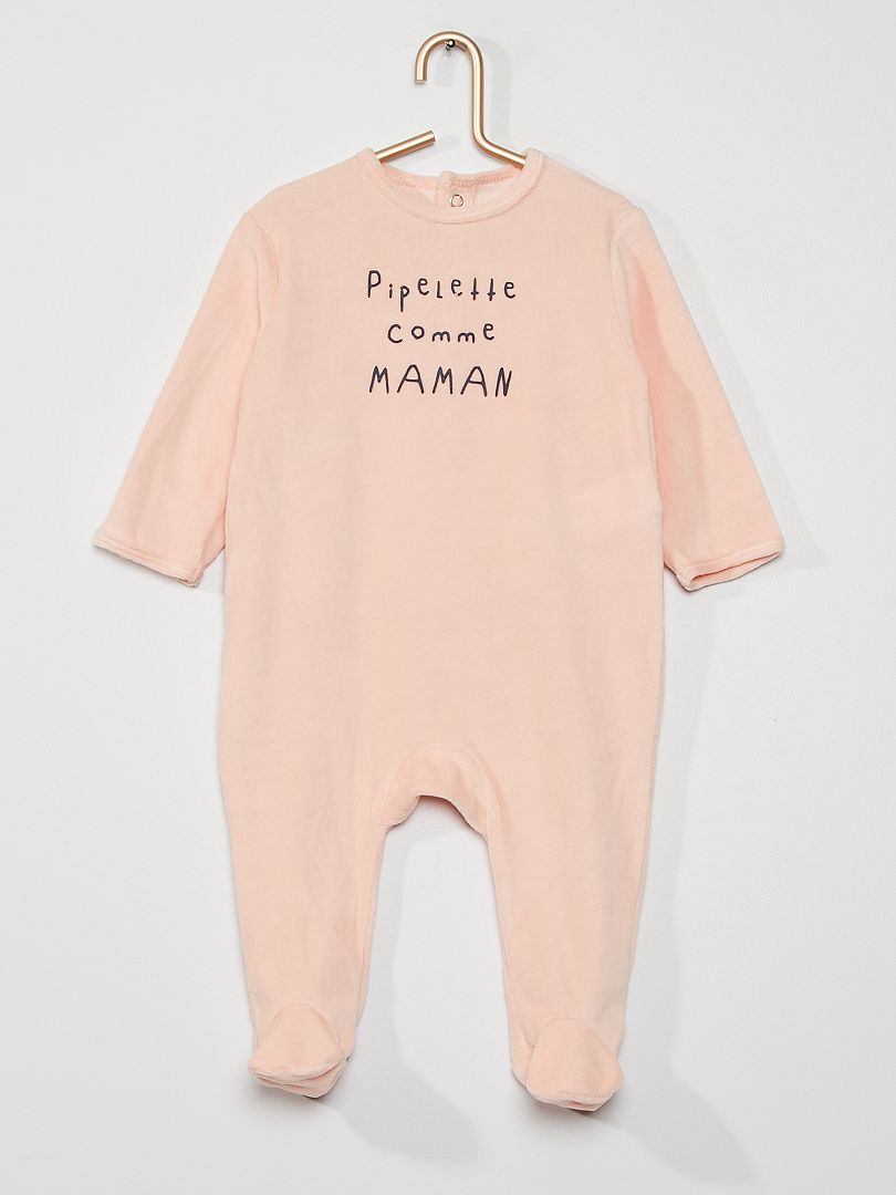 Pyjama en velours - Rose clair - Kiabi - 4.00€