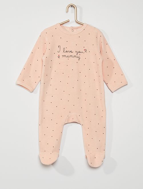 Pyjama en velours                                                                                                                                                                                                                                                                                                     rose 
