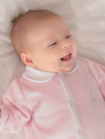 Pyjama en velours rose Sophie la girafe (3 mois)