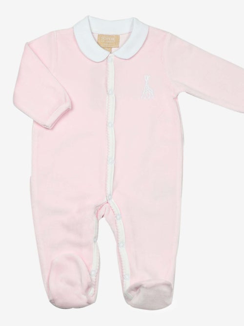 Pyjama en velours rose Sophie la girafe (3 mois) - Kiabi