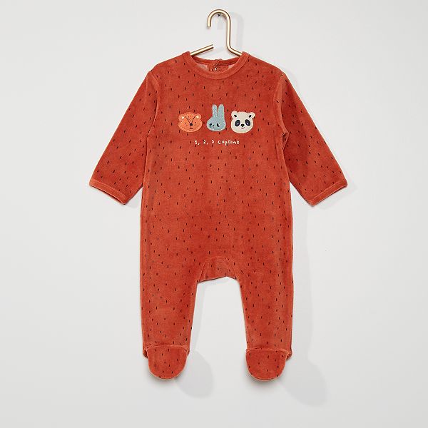 Pyjama En Velours Bebe Fille Rouge Kiabi 10 00