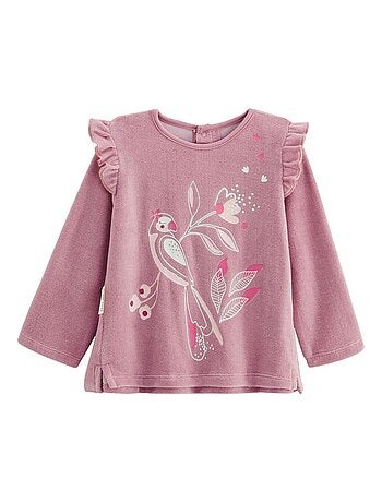 Pyjama enfant 2 pi?ces en velours rose Louisa