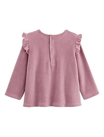 Pyjama enfant 2 pi?ces en velours rose Louisa