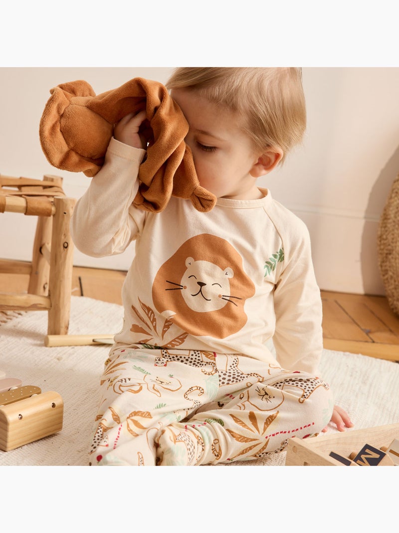 Pyjama enfant pièces à pieds retroussables Tango Ecru Garçon