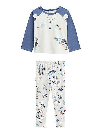 Pyjama enfant 2 pièces avec pieds retroussables Mexico