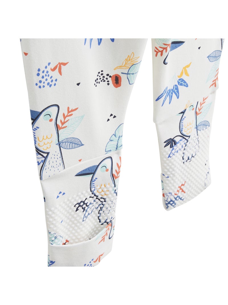 Pyjama enfant 2 pièces avec pieds retroussables Mexico Bleu - Kiabi