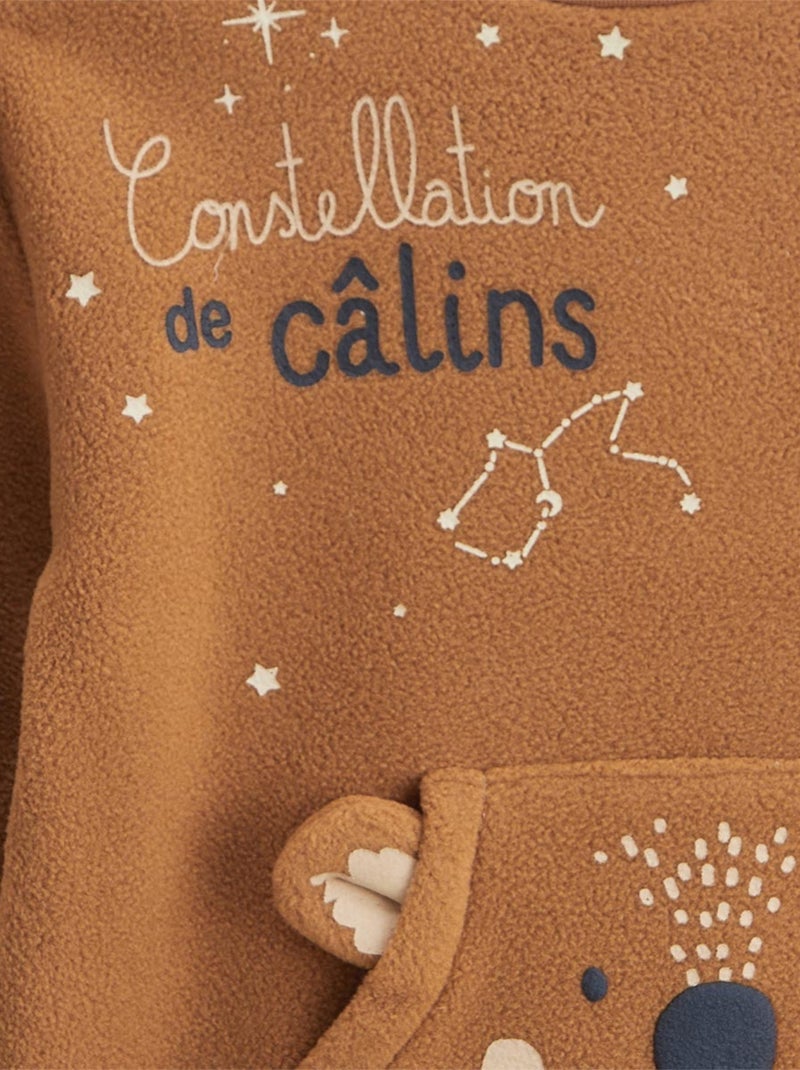 Pyjama enfant 2 pièces en polaire Constellation Camel - Kiabi