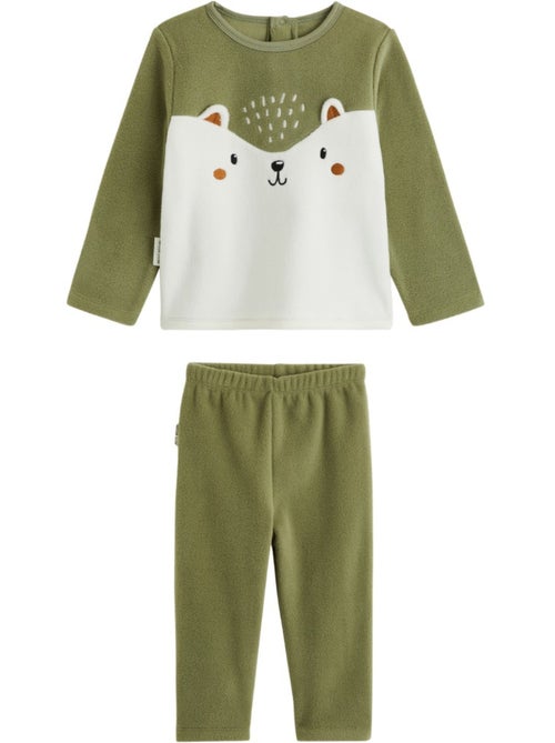 Pyjama enfant 2 pièces en polaire ginkgo - Kiabi