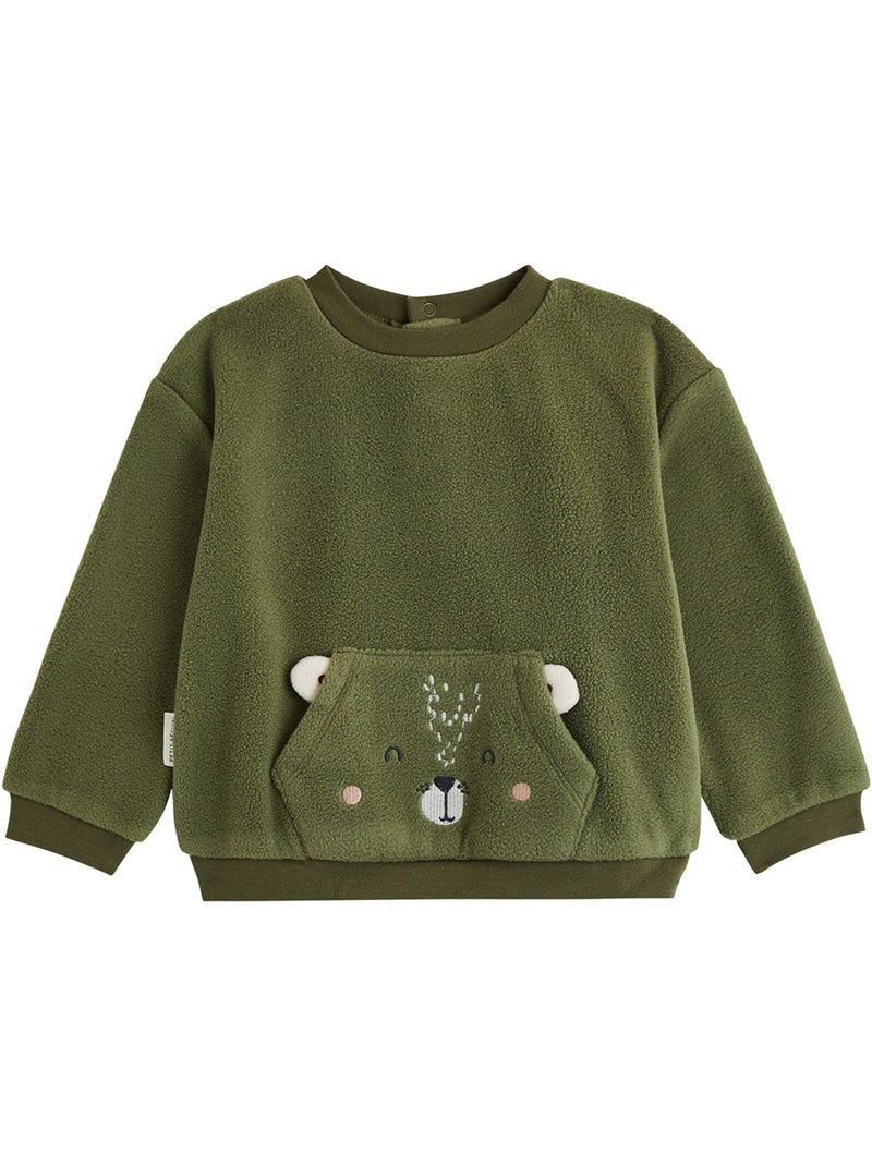 Pyjama enfant 2 pièces en polaire pistache Kaki - Kiabi