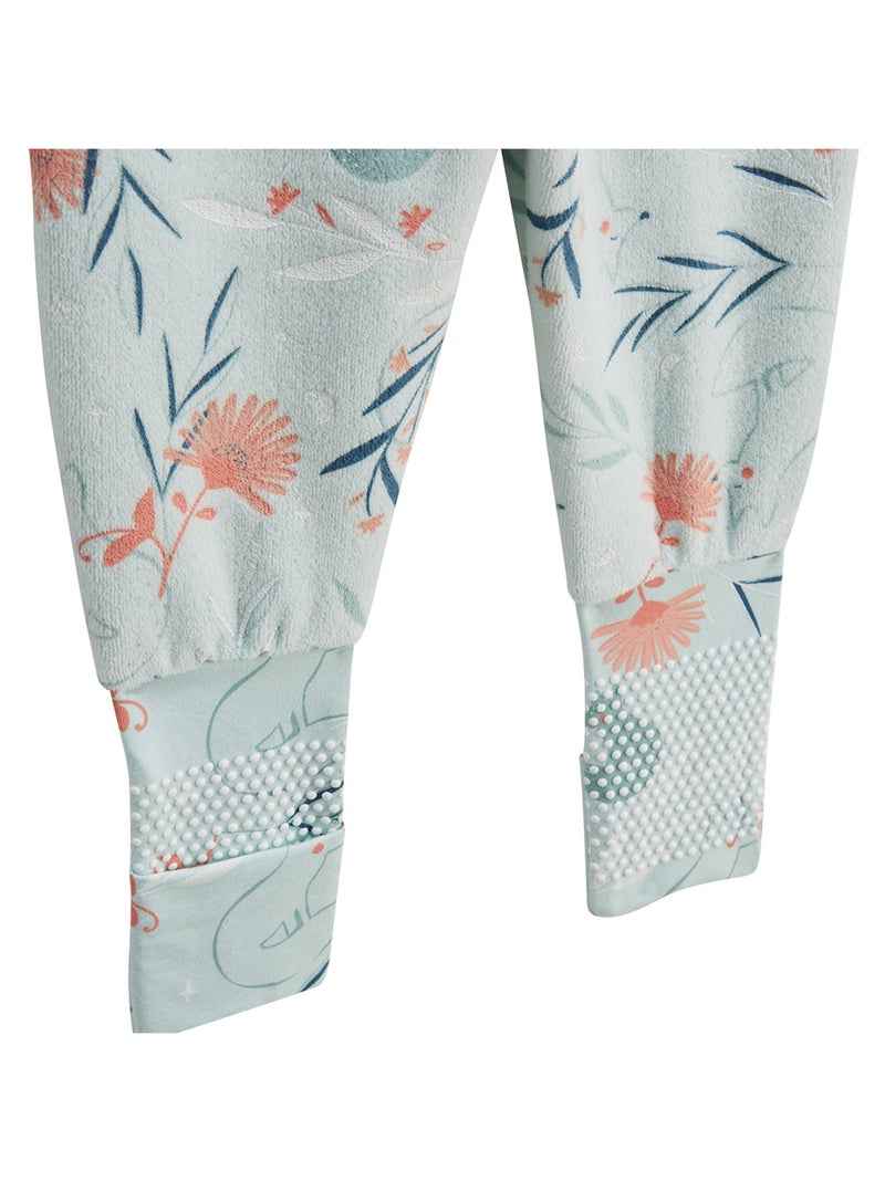 Pyjama enfant 2 pièces en velours à pieds retroussables Dina Bleu - Kiabi