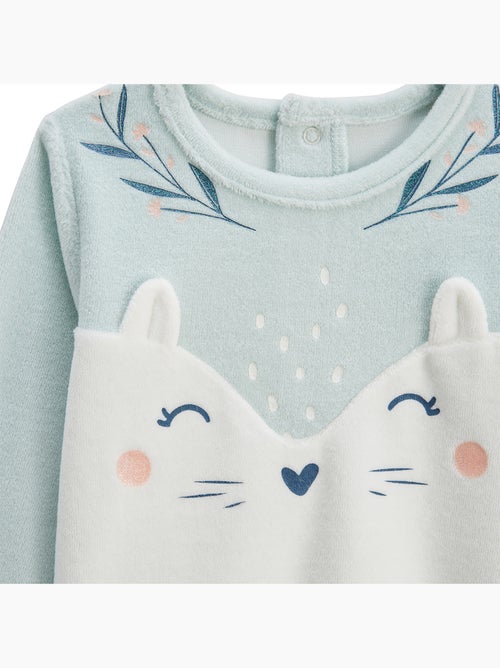 Pyjama enfant 2 pièces en velours à pieds retroussables Dina - Kiabi