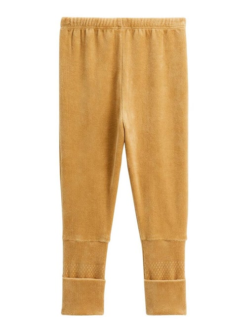 Pyjama enfant 2 pièces en velours à pieds retroussables Swan - Kiabi