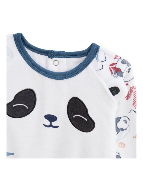 Pyjama enfant 2 pièces en velours avec pieds retroussables Tao - Kiabi