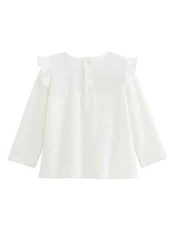 Pyjama enfant 2 pièces en velours écru Louisa