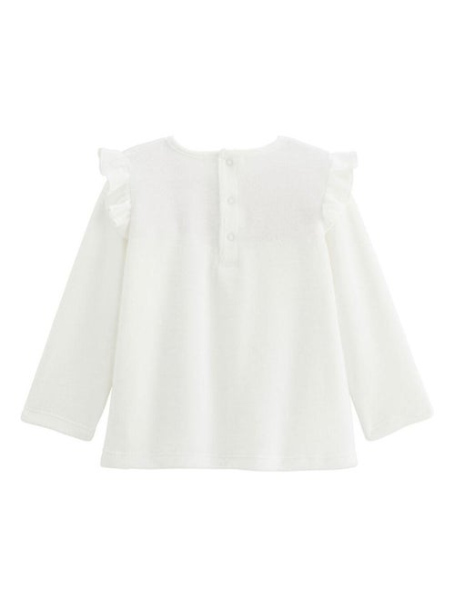 Pyjama enfant 2 pièces en velours écru Louisa - Kiabi