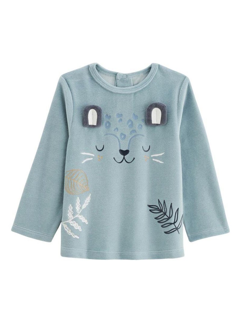 Pyjama enfant 2 pièces en velours Félintrépide Bleu - Kiabi