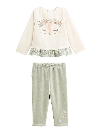 Pyjama enfant 2 pièces en velours Lison