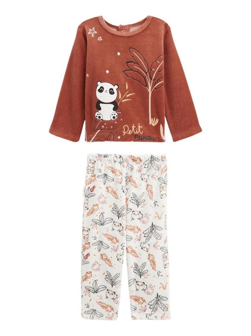 Pyjama enfant 2 pièces en velours Maloueg Marron - Kiabi
