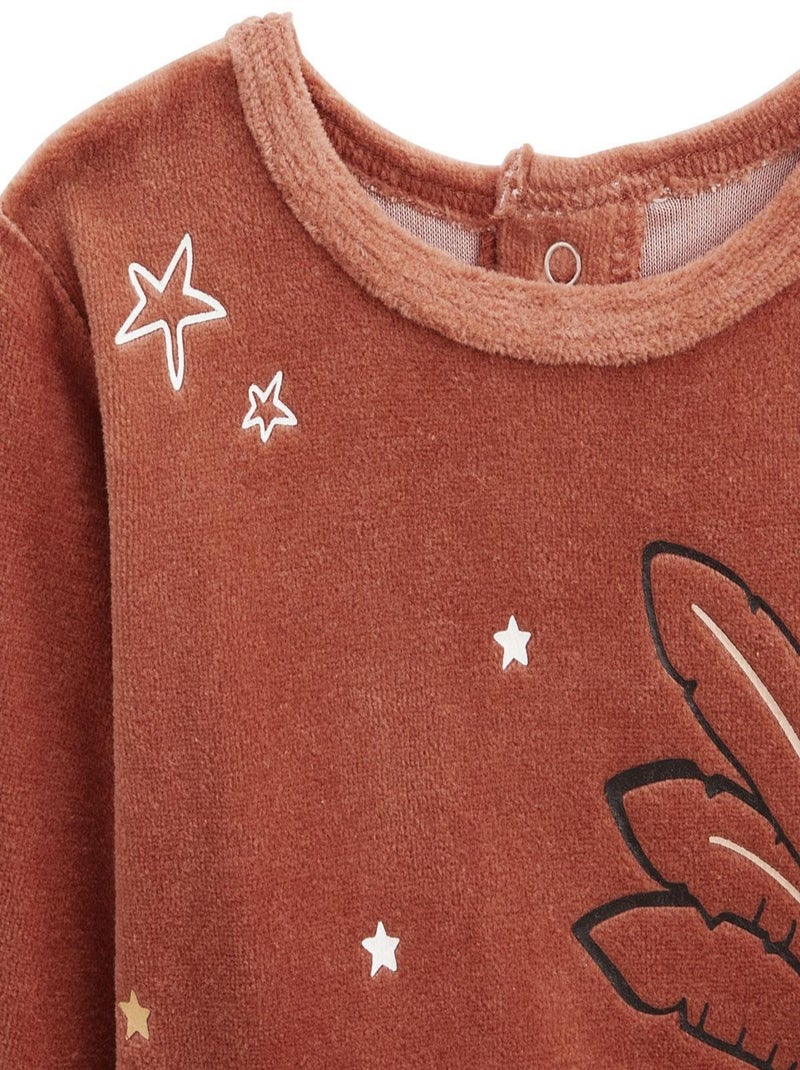 Pyjama enfant 2 pièces en velours Maloueg Marron - Kiabi