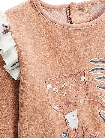 Pyjama enfant 2 pièces en velours Matcha