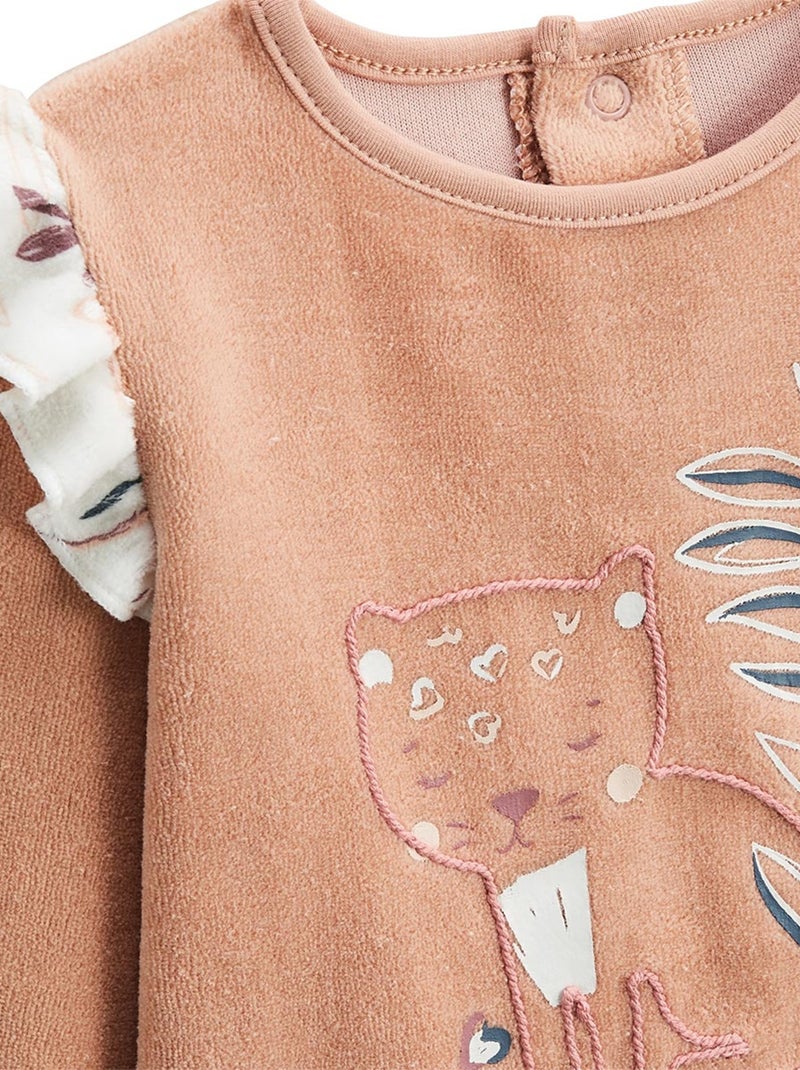 Pyjama enfant 2 pièces en velours Matcha Rose - Kiabi