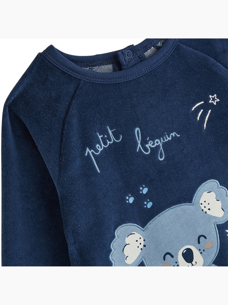 Pyjama enfant 2 pièces en velours mathéo Bleu - Kiabi