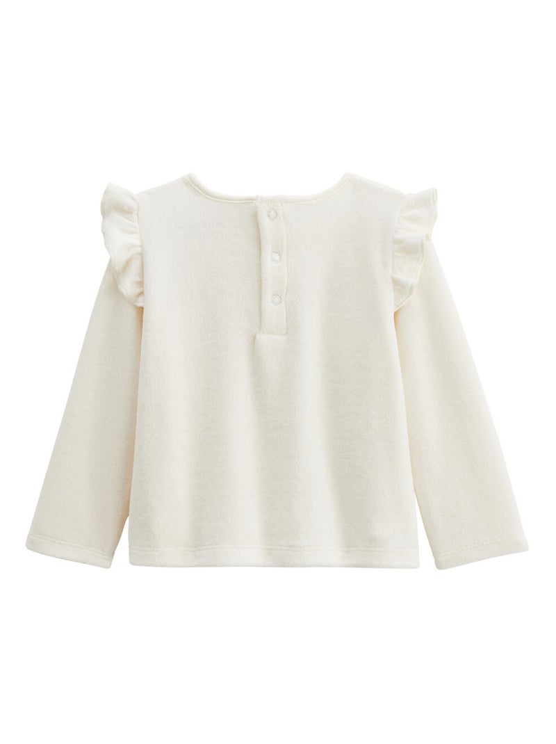 Pyjama enfant 2 pièces en velours Mila Ecru - Kiabi