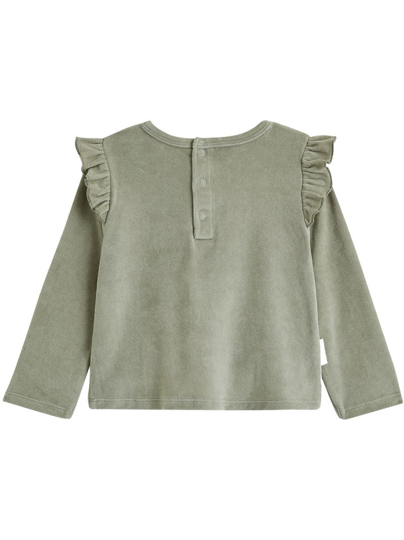 Pyjama enfant 2 pièces en velours misti Kaki - Kiabi
