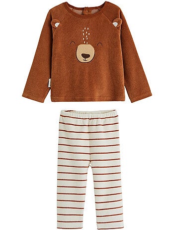 Pyjama enfant 2 pièces en velours Moka