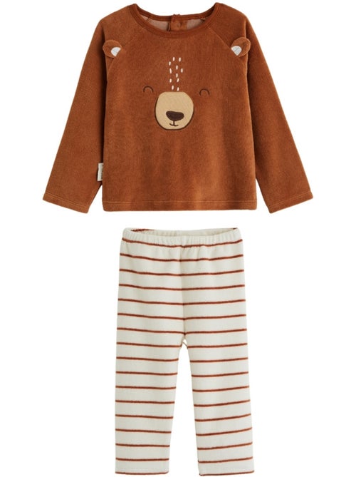 Pyjama enfant 2 pièces en velours moka - Kiabi Pyjama enfant 2 pièces en velours moka - Kiabi