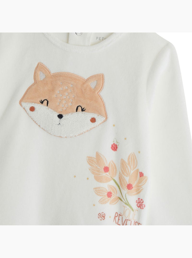 Pyjama enfant 2 pièces en velours petite rêveuse Rose - Kiabi