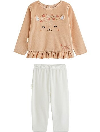Pyjama enfant 2 pièces en velours petite rêveuse