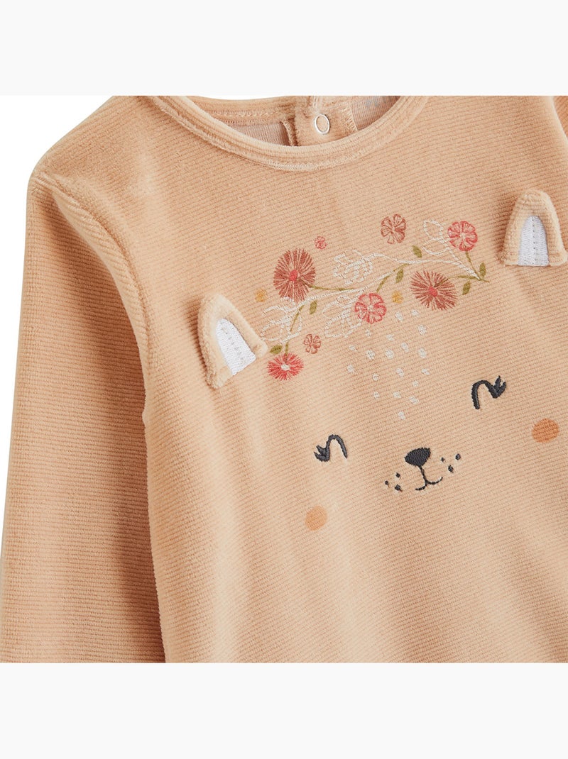 Pyjama enfant 2 pièces en velours petite rêveuse Rose - Kiabi