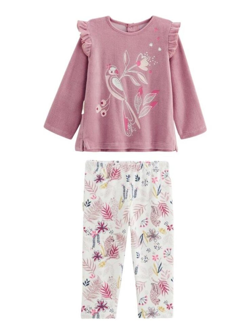 Pyjama enfant 2 pièces en velours rose Louisa Rose - Kiabi