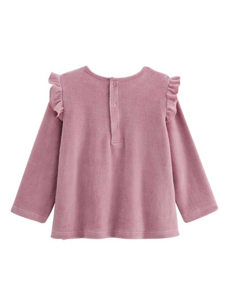 Pyjama enfant 2 pièces en velours rose Louisa Rose - Kiabi