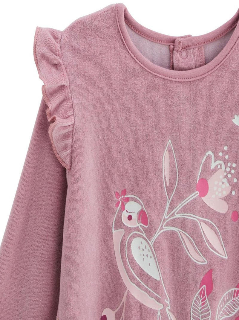 Pyjama enfant 2 pièces en velours rose Louisa Rose - Kiabi