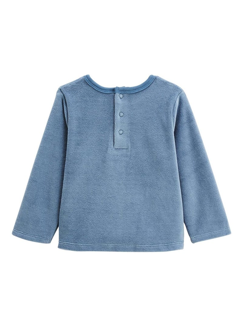 Pyjama enfant 2 pièces en velours Tao Bleu - Kiabi