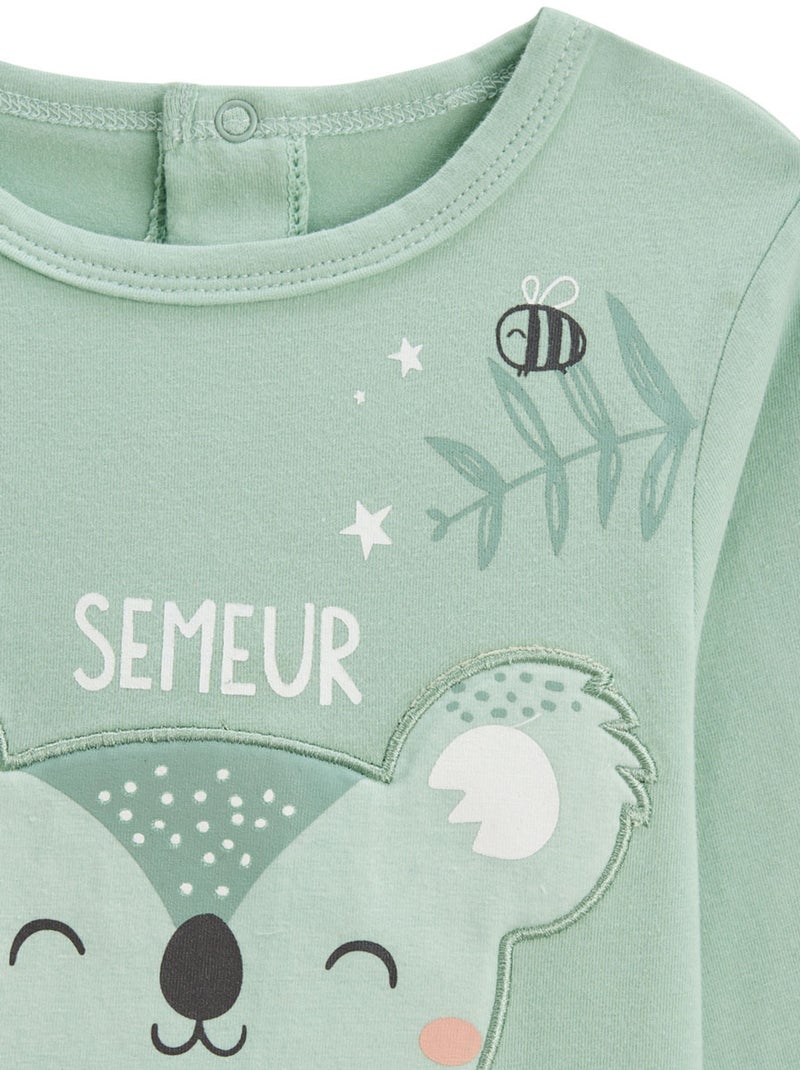 Pyjama enfant 2 pièces Garden Party Vert - Kiabi