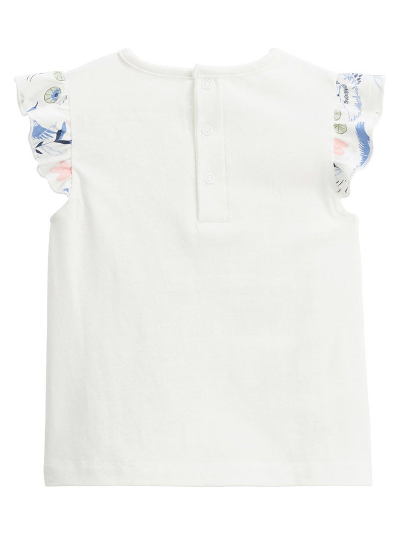 Pyjama enfant 2 pièces manches courtes Tiana Ecru - Kiabi