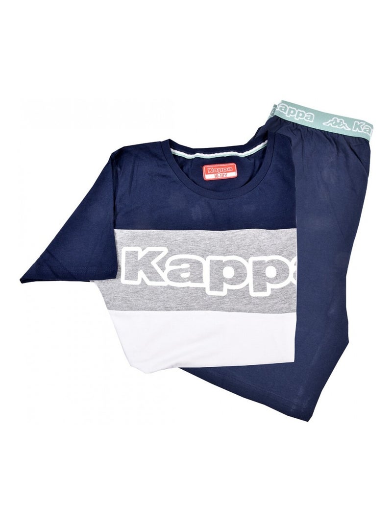 Pyjama enfant KAPPA Bleu Gris Blanc - Kiabi
