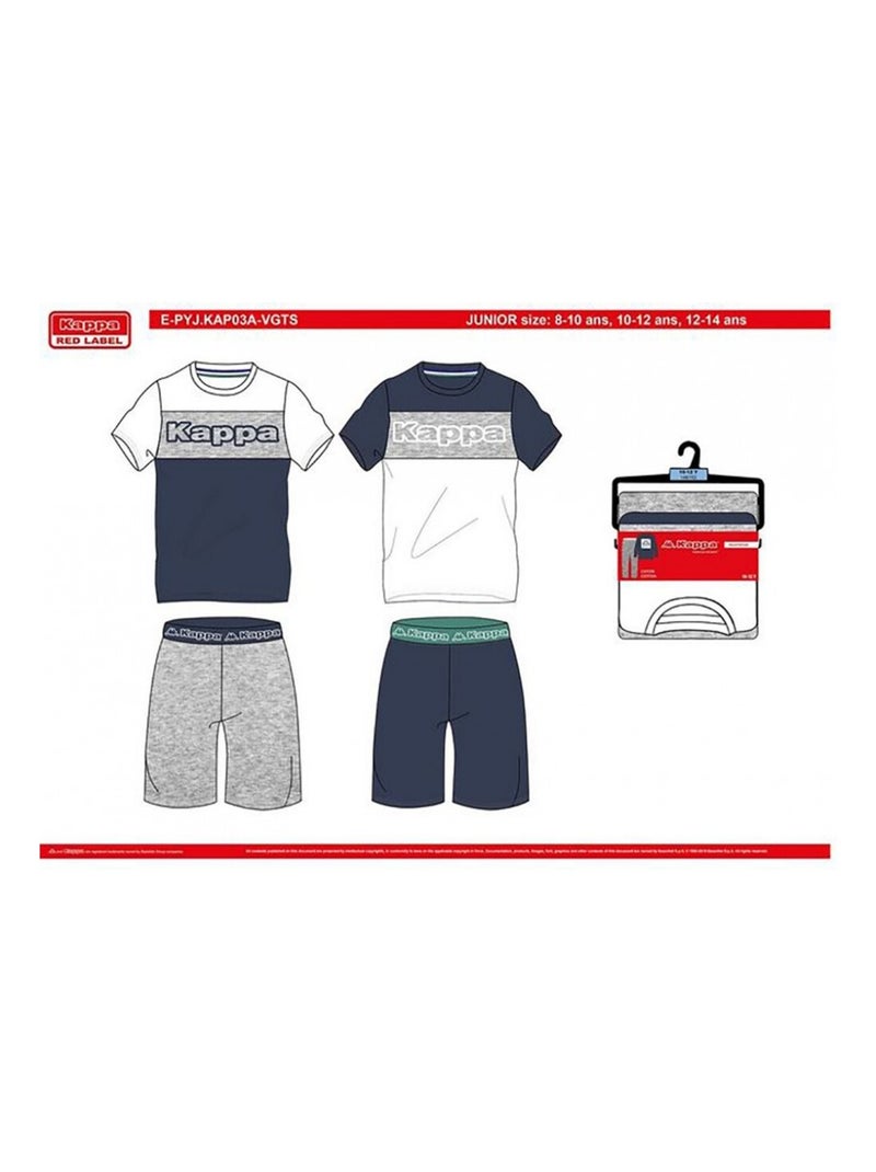 Pyjama enfant KAPPA Bleu Gris Blanc - Kiabi
