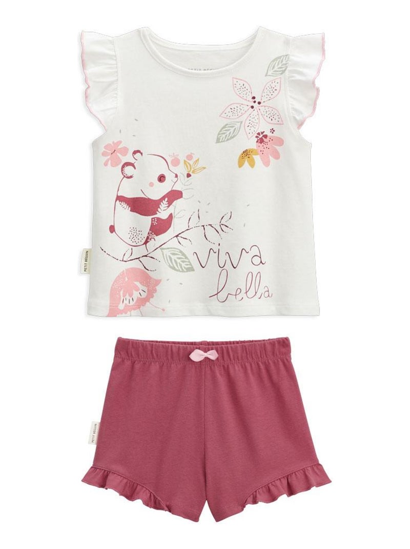 Pyjama enfant manches courtes Alba Rose - Kiabi