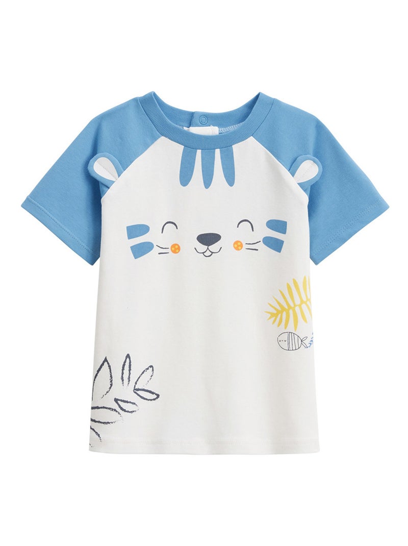 Pyjama enfant manches courtes Biscarosse Ecru - Kiabi