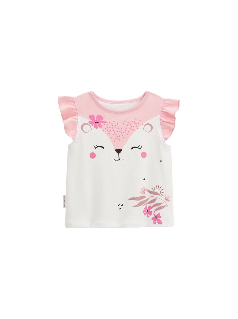Pyjama enfant manches courtes Petit Safari Rose - Kiabi