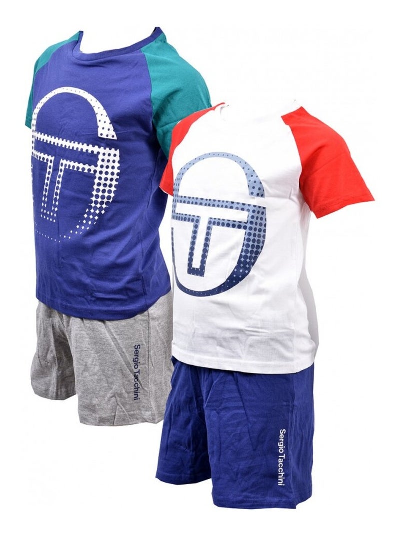 Pyjama enfant SERGIO TACCHINI - Pack de 2 Bleu Blanc - Kiabi