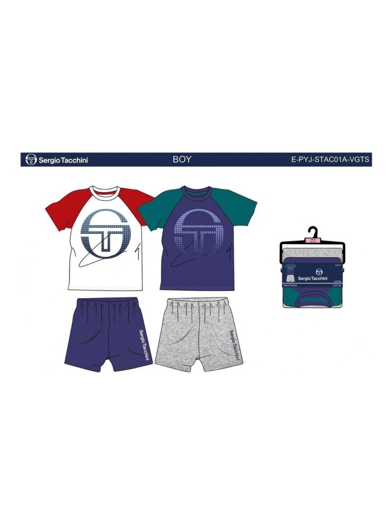 Pyjama enfant SERGIO TACCHINI - Pack de 2 Bleu Blanc - Kiabi