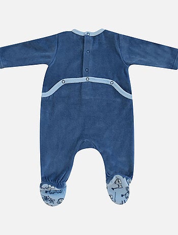 PYJAMA ENRIQUE VELOURS BOUTONNAGE DOS